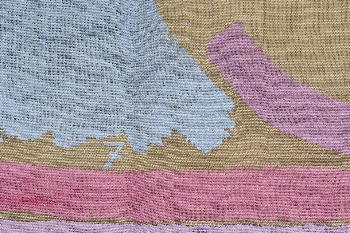 Courtesy Fondazione Giorgio Griffa _ ph Federico Rizzo_Giorgio Griffa, Sette colori, 2000, acrylic on canvas, 177×329 cm_DETTAGLIO2.jpg Sette colori (dettaglio), 2000, acrylic on canvas, 177x329 cm_ Courtesy Fondazione Giorgio Griffa _ ph Federico Rizzo