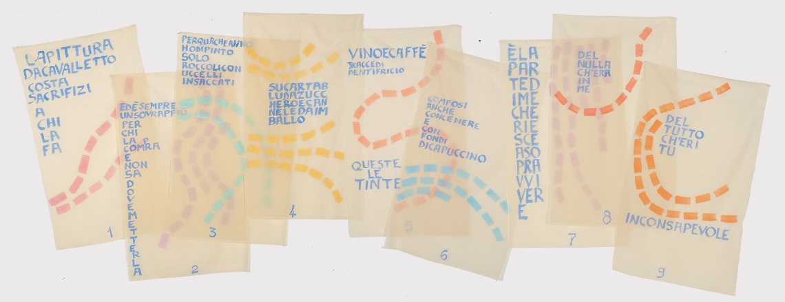 Giorgio Griffa, Montale, 2019, acrylic on canvas, 250×650 cm_ Foto Federico Rizzo, courtesy Fondazione Giorgio Griffa Montale, 2019, acrylic on canvas, 250x650 cm_ Foto Federico Rizzo, courtesy Fondazione Giorgio Griffa