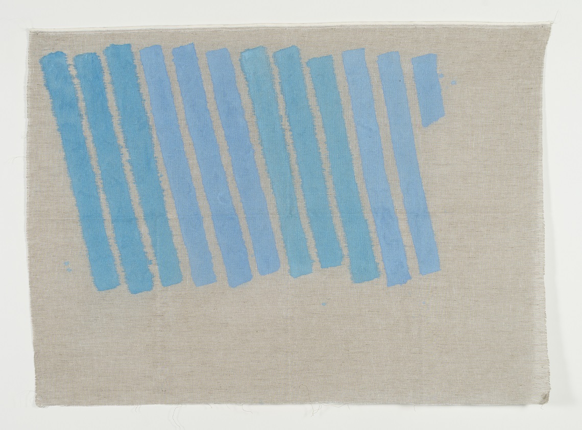 Giorgio Griffa, Obliquo, 1976, acrylic on canvas, 104x141cm_ Foto Federico Rizzo, courtesy Fondazione Giorgio Griffa Obliquo, 1976, acrylic on canvas, 104x141cm_ Foto Federico Rizzo, courtesy Fondazione Giorgio Griffa